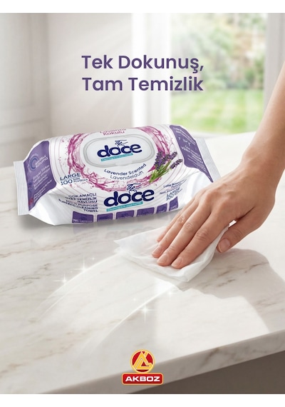 Lavanta Kokulu Yüzey Temizlik Havlusu 100 Yaprak Pratik Hijyenik Temizlik Mendili Diğer