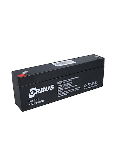 Ayt Orbus 12 Volt 2.2 Amper Yatık Uzun Akü 178x34x60 Mm Yeni Tarihli Taze Kuru Akü