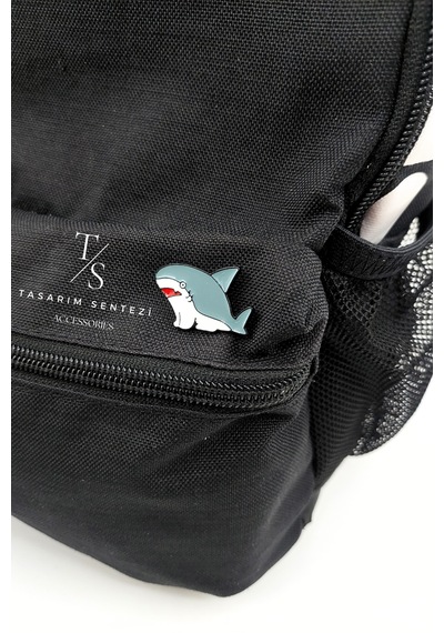 Rozet Metal Çanta Şapka Takı Aksesuar Köpek Balığı Shark Jaws