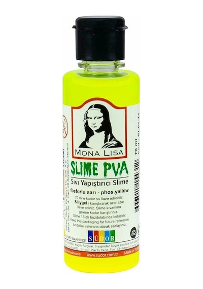 Slime Seti Fosforlu Sarı Renk 70 ML Renkli Slaym Südor Sılaym Set