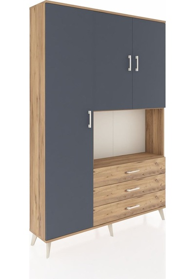 Arges Dolap 6 Raflı 3 Çekmeceli 3 Kapaklı 132x30x195 Çam-antrasit/çam Antrasıt/atlas Çam Arges Dolap 6 Raflı 3 Çekmeceli 3 Kapaklı 132x30x195 Çam-antrasit/çam Antrasıt/atlas Çam