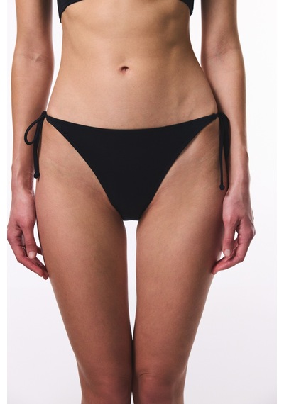 Penti Siyah Bağlamalı Düşük Bel Bikini Altı