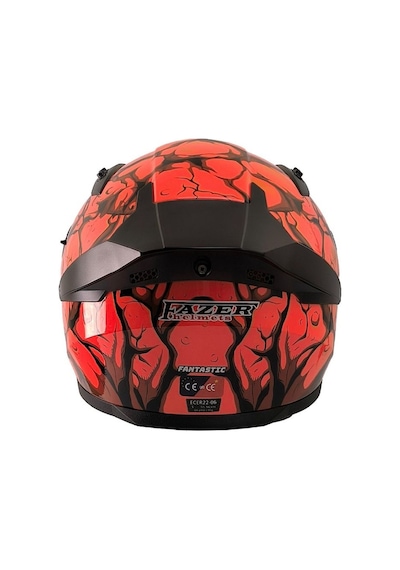 Motosiklet Kask Ece 22.r06 Double Vizörlü Full Face Spoiler Motor Kaskı Fantastic Red Çok Renkli