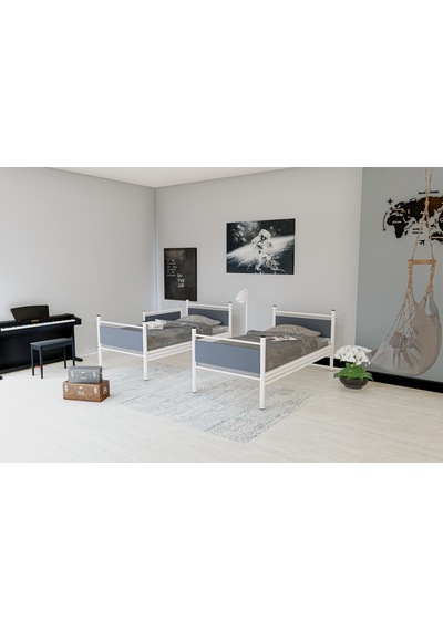 Metalia Gm 128 Star Ahşap Metal Ranza Beyaz-Antrasit Gri