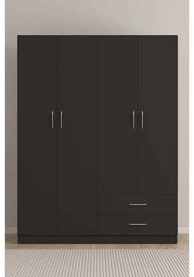 Aeka Ae-1077 Terra 4 Kapaklı 2 Çekmeceli 3 Askılıklı Raflı 140x182x53 Cm Gardırop Antrasit Aeka Ae-1077 Terra 4 Kapaklı 2 Çekmeceli 3 Askılıklı Raflı 140x182x53 Cm Gardırop Antrasit