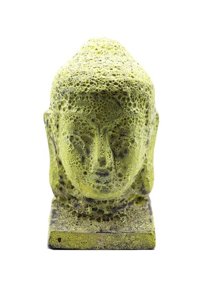 Buddha Heykel Büst Sarı Orta Boy