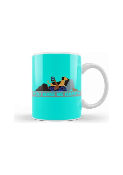 You Make Me Happy Dog Lover Gifts Kupa Bardak Porselen No14449 Karışık