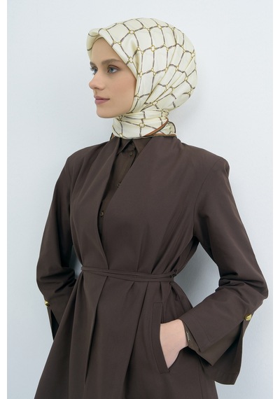 Armine Saf İpek Sura Eşarp-2026 İlkbahar-yaz- 953800d Krem-Yeşil