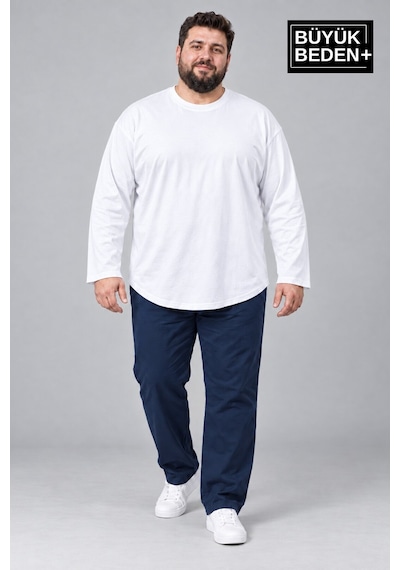 Superlife Erkek Büyük Beden Bisiklet Yaka Süprem İnce Uzun Kollu Oval Etek Tişört Spr26bts943 Beyaz Superlife Erkek Büyük Beden Bisiklet Yaka Süprem İnce Uzun Kollu Oval Etek Tişört Spr26bts943 Beyaz