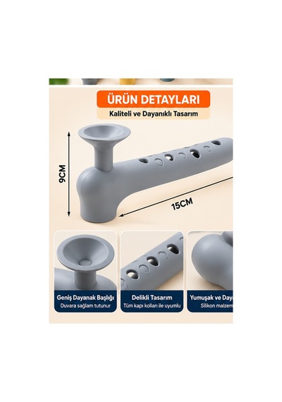 Mucit Home Kapı Koruma Seti 4 Adet Silikon Pencere Kapı Kolu Koruma Seti Duvar Çarpışma Önleyici