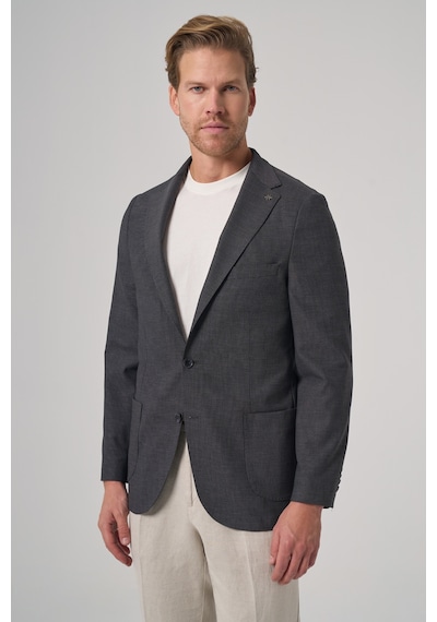 Morven Erkek Antrasit Yünlü Slim Fit Mono Yaka Ceket 26ms002009053 Antrasit