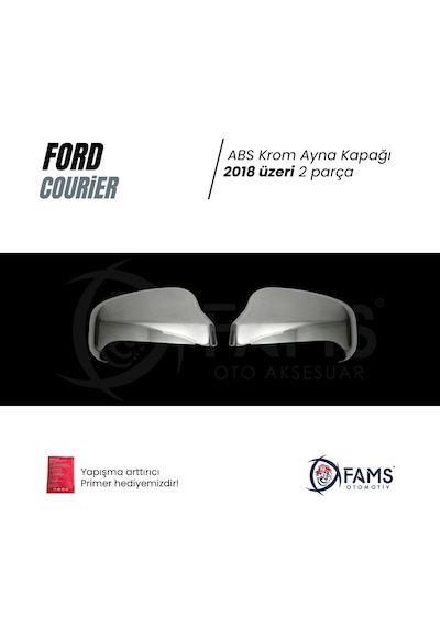 Ford Courier Abs Krom Ayna Kapağı 2018 Üzeri 2 Prç. Paslanmaz Çelik Yarım