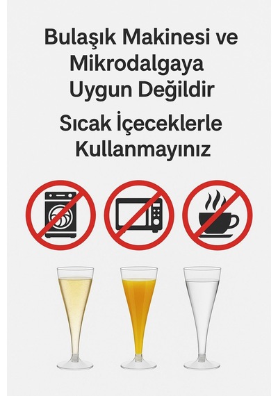 6 Lı Şeffaf Plastik Şampanya Kadehi Düğün, Parti Ve Davet Sunumlarına Uygun Bardak