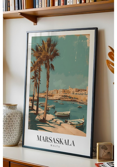 Marsaskala Malta Vintage Seyahat Posteri Çerçeveli Tablo - Premium Akdeniz Sahil Elit Duvar Dekoru Siyah Marsaskala Malta Vintage Seyahat Posteri Çerçeveli Tablo - Premium Akdeniz Sahil Elit Duvar Dekoru Siyah