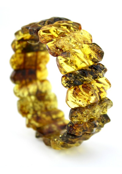 Kehribar Bileklik Fosilli Roleks Tasarım Ambergold Blk23-146 Çok Renkli
