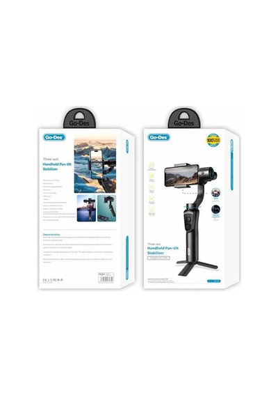 Go Des Gd-s5 3 Eksen El Tipi Yüz Tanıma Takip Özellikli Led Işıklandırmalı Gimbal Stabilizatör Siyah