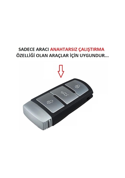 Volkswagen Passat Uyumlu B7 Silikon Anahtar Kılıf. Anahtarsız Çalıştırma (533070628)