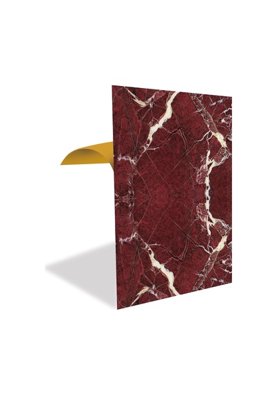 Kendinden Yapışkanlı Bordo Mermer Desenli Pvc Panel 41x62 Cm 4 Adet / 1 M²