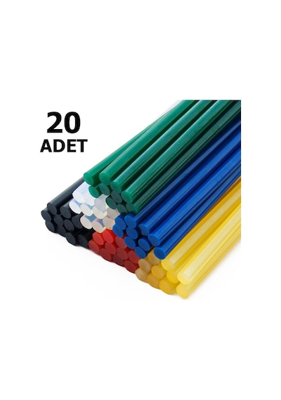 20 Adet. Renkli Silikon. 11 Mm. Sıcak Kalın Silikon. Karışık Renk