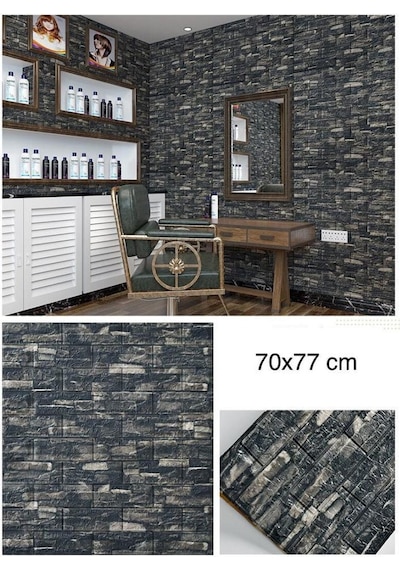 Nw60 Gri Taş Desen Kendinden Yapışkanlı Duvar Paneli (516129797)