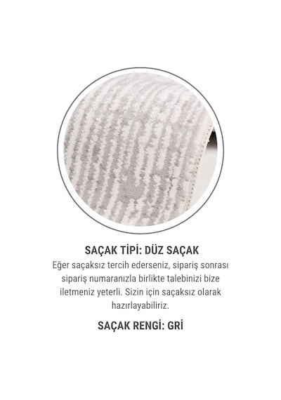 Fiona Yumuşak Dokulu Modern Halı Parlak Akrilik, Lazer Kesim, 4m'ye Kadar En Seçeneği Açık Gri - Beyaz