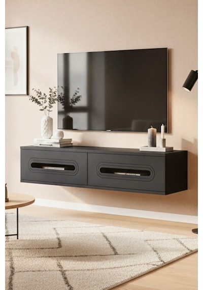 Tda1220as - Rany120 Duvara Montaj Tv Stand, Tv Rafı, Tv Sehpası Antrasit - Sılver 120cm