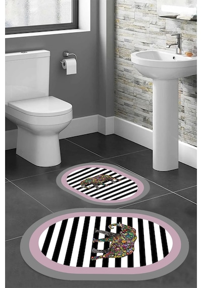 Eliana Home Dijital Baskı 2'li Banyo Paspas Takımı Lna5-hs534 100x60 Ve 60x50 Cm Mor