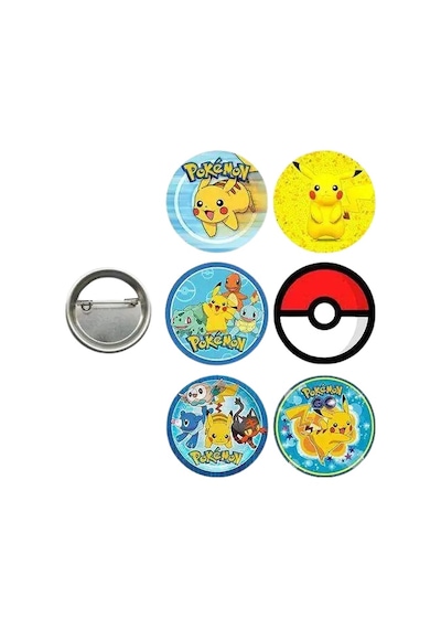 Lisanslı Yaka Çanta Rozeti Pokemon 6lı Paket Pinyata İçi Küçük Hediyelikler Diğer