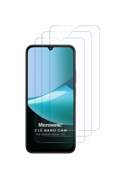 Microsonic Xiaomi Redmi 15c Screen Protector Nano Glass Cam Ekran Koruyucu 3 Lü Paket