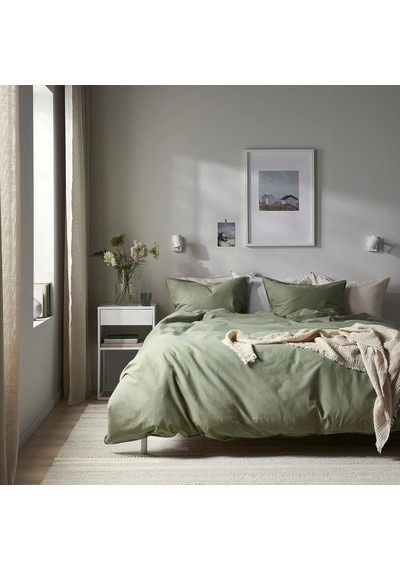 Ikea Angslılja Çift Kişilik Nevresim Takımı 220 X 240 Cm Koyu Yeşil