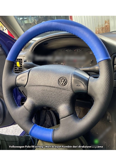 Volkswagen Polo Araca Özel Dikmeli Direksiyon Kılıfı 1998 2000 Siyah