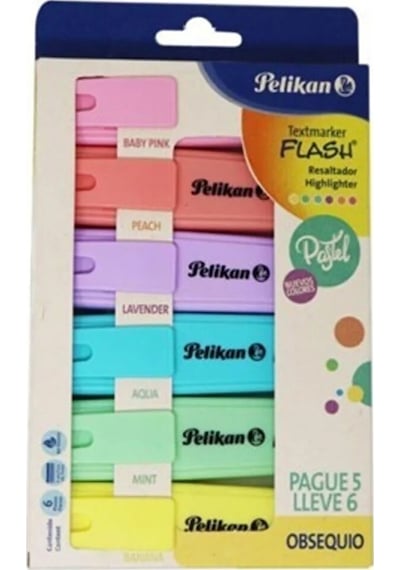 Pelikan Fosforlu Kalem İşaret Kalemi Pastel 6 Renk Renkli