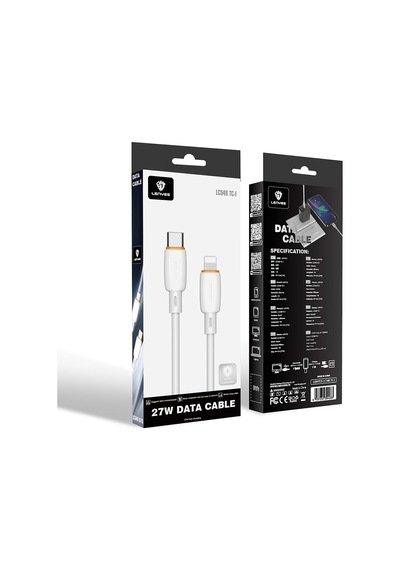 Lenyes Lc548-tc-l Type-c To Ligthing Hızlı Şarj Özellikli Data Ve Şarj Kablosu 27w 1m Beyaz Beyaz