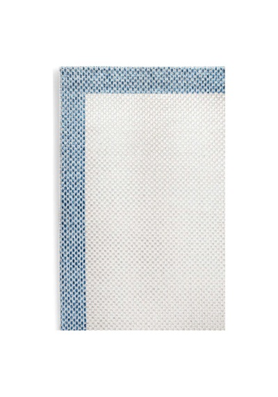 Natura Sisal Hasır Görünümlü Çerçeveli Oval Halı Ntr16 Mavi-krem