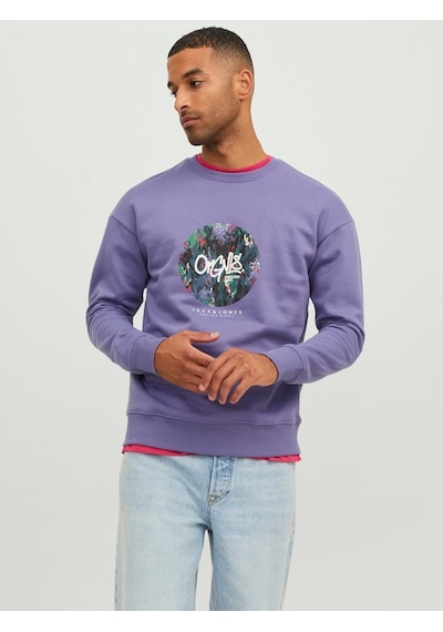 Jack & Jones Jack&jones Sıfır Yaka Mor Erkek Sweatshirt 12242366 001