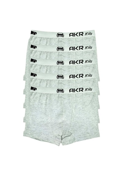 Uniquetrenders Erkek Çocuk 5'li Pamuklu Boxer Gri