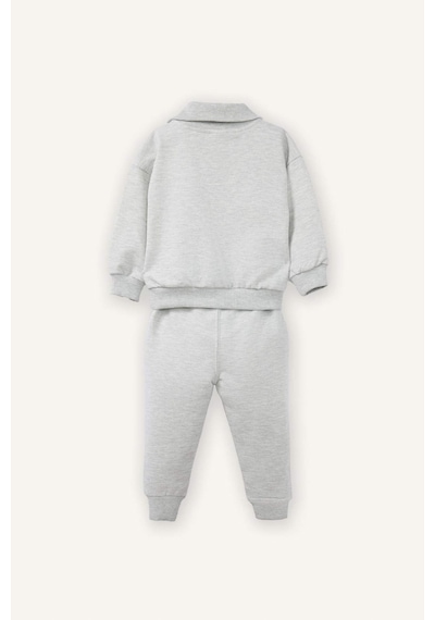 Defacto Slogan Baskılı Sweatshirt Kumaşı 2'li Takım Erkek Bebek G6294A526SP