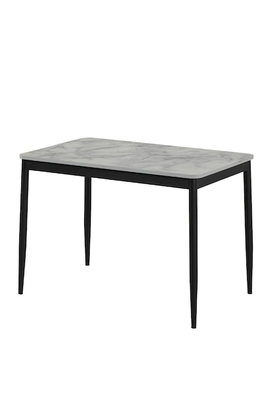 Sakura Masa Takımı - Gri Mermer Masa - 4 Sandalye Antrasit - Metal Siyah Ayak - Masa Takımı - Yemek Odası Takımı