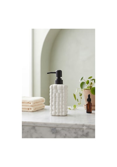 Dekoratif Seramik Bubble Sabunluk -400ml- 17x7x7 Cm Beyaz