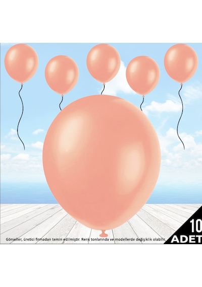 Metalik Parlak Balon. 10 Adet - Rose Gold