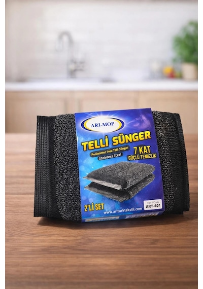 Paslanmaz İnox Telli Sünger 2'li Set