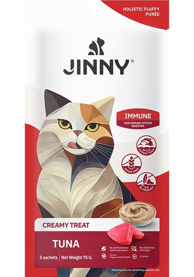 Jinny Ton Balıklı Creamy Kedi Ödülü 5x15 Gr