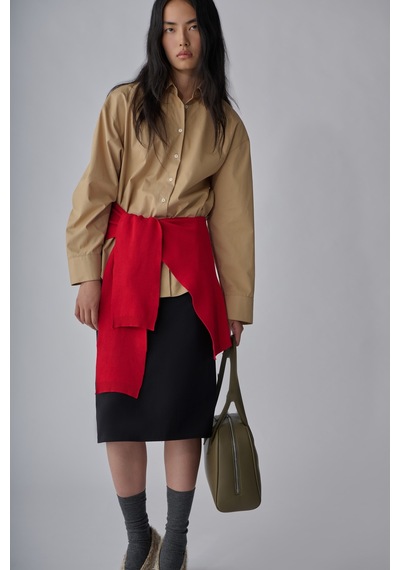 Suud Collection Camel Page Oversize Gömlek