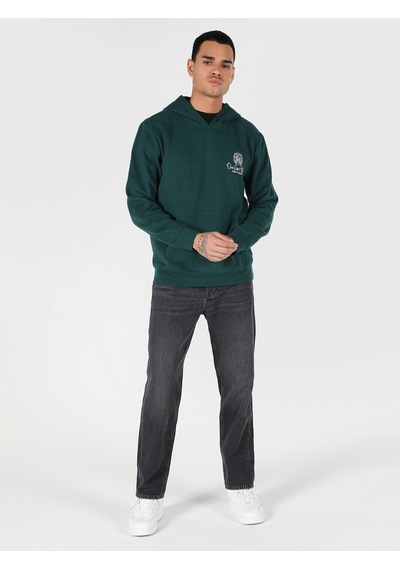 Colin's Regular Fit Baskılı Kapüşonlu Yeşil Erkek Sweatshirt CL1061754_Q1.V2_GRE