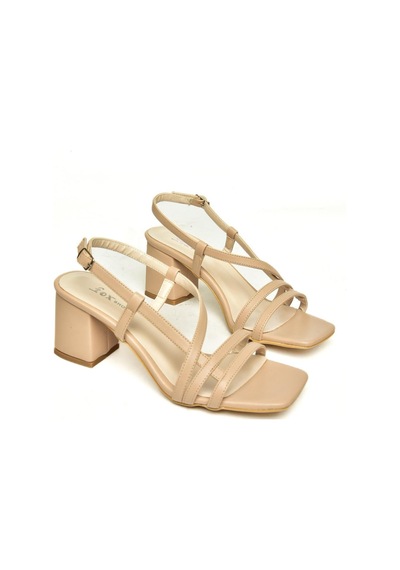 Fox Shoes H922741009 Vizon Kalın Topuklu Kadın Ayakkabı vizon