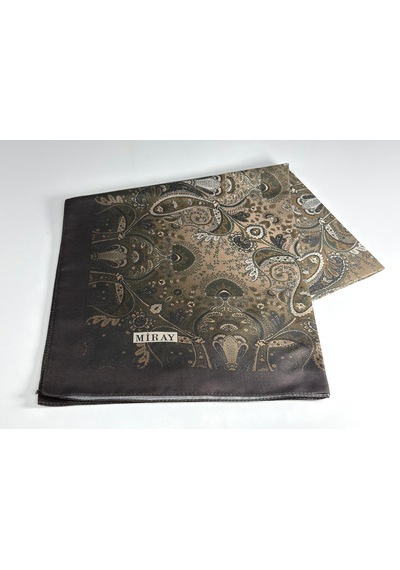 Miray Nevada Büyük Boy Organik Pamuk Eşarp - 120 X 120 - 06453 Koyu Kahve