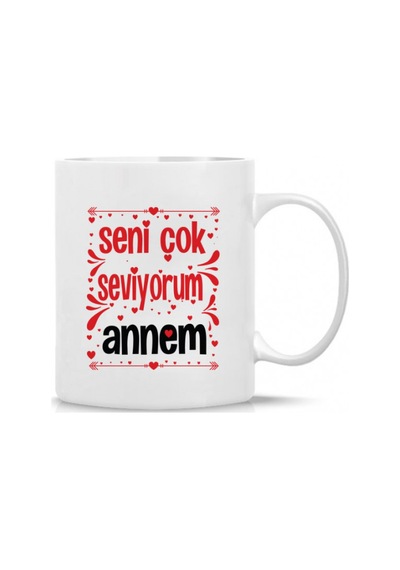 Anneler Günü Seni Seviyorum Annem Baskılı Kupa Bardak Hk2632