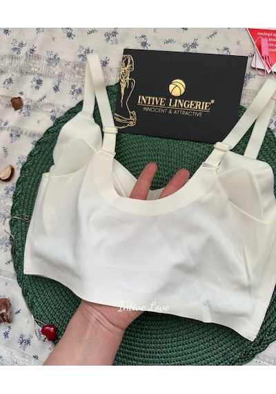 Intive Pureform Balensiz Dikişsiz Kopçasız Dokulu Seamless Bralet Ekru