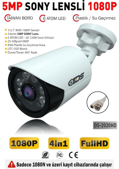 Ids - 5Mp Sony Lensli 1080P Fullhd Ahd 4In1 Güvenlik Kamerası Ids - 5Mp Sony Lensli 1080P Fullhd Ahd 4In1 Güvenlik Kamerası