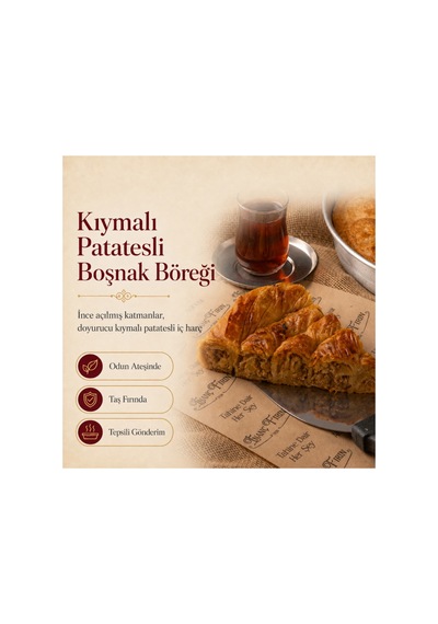 Kıymalı Patatesli Boşnak Böreği Tepsi - 802871910